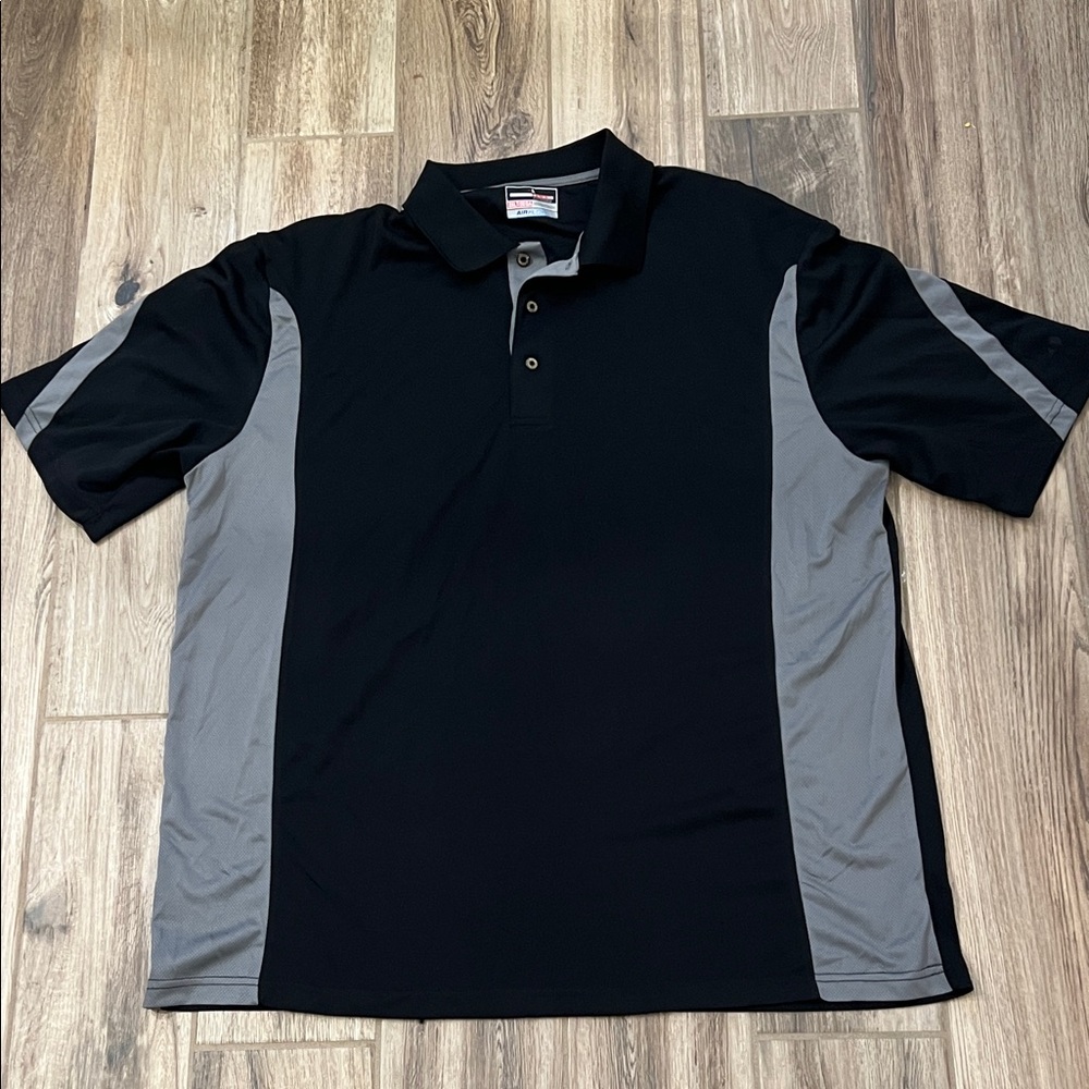 Men's Grand Slam Black and Gray Performance Polo Shirt
